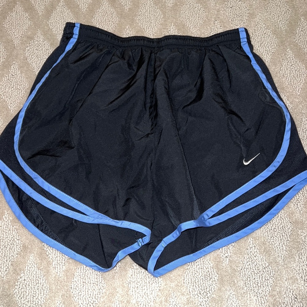 nike black and blue shorts